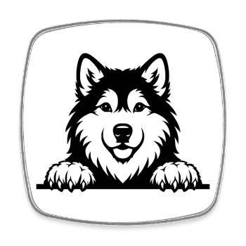 Alaskan Malamute Welpe schwarz - Viereckiger Kühlschrankmagnet - Weiß - Vorne