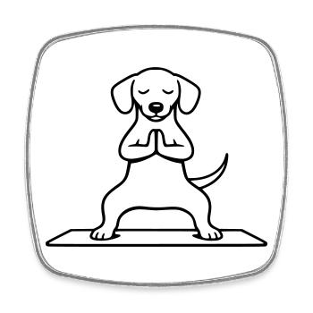 hund horsestance meditation - Viereckiger Kühlschrankmagnet - Weiß - Vorne