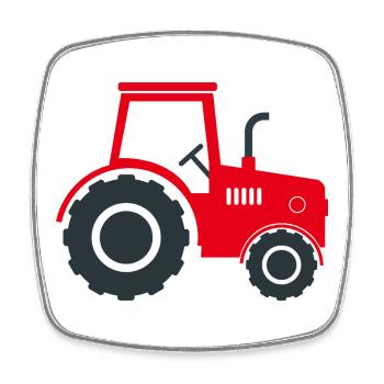 Farm tractor - Square fridge magnet - white - Front