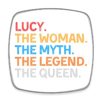 Lucy Die Frau Der Mythos Die Legende Die Königin - Viereckiger Kühlschrankmagnet - Weiß - Vorne