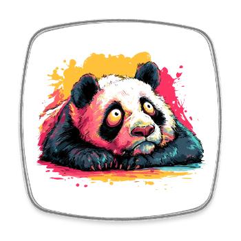 Panda Dream View Paint Splash - Square fridge magnet - white - Front
