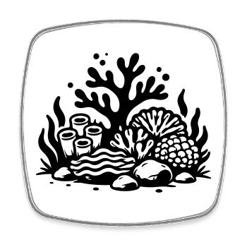 Coral Symbol Coral Reef Ocean - Square fridge magnet - white - Front