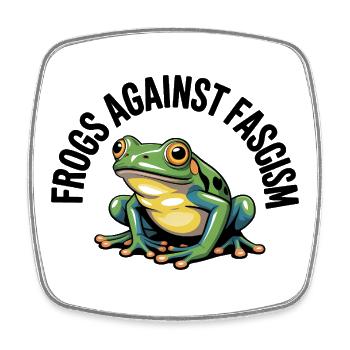 Frösche gegen Rassismus – USA Frog T-Shirt - Viereckiger Kühlschrankmagnet - Weiß - Vorne