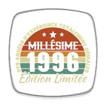 1996 Vintage Retro Birthday Gift - Square fridge magnet - white - Front