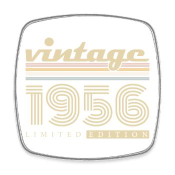 Vintage 1956 Jahrgang Retro Geburtstagsgeschenk - Viereckiger Kühlschrankmagnet - Weiß - Vorne