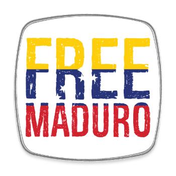 Free Maduro Venezuela - Viereckiger Kühlschrankmagnet - Weiß - Vorne