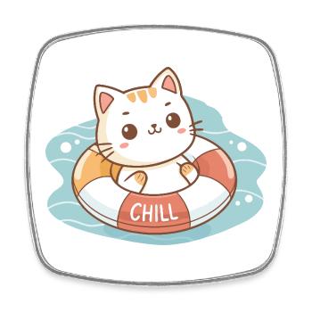 Chill Buoy Chat - Square fridge magnet - white - Front