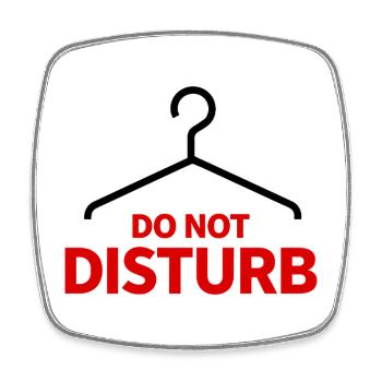 Do Not Disturb Kleiderbügel Spruch Humor - Viereckiger Kühlschrankmagnet - Weiß - Vorne