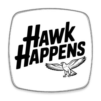 Hawk Happens - Viereckiger Kühlschrankmagnet - Weiß - Vorne