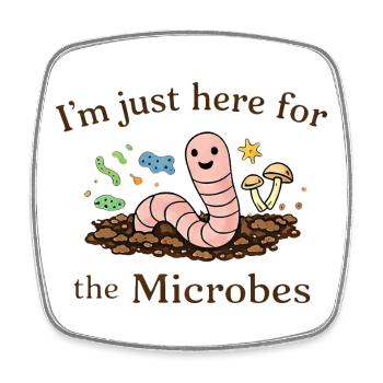 earthworm soil life microorganisms gardener garden - Square fridge magnet - white - Front