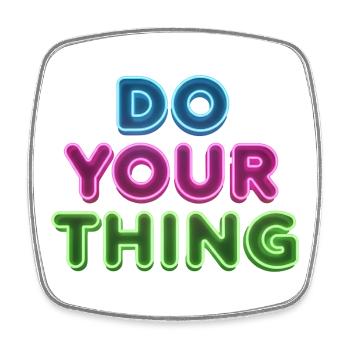 Do Your Thing Neon Schriftzug - Viereckiger Kühlschrankmagnet - Weiß - Vorne