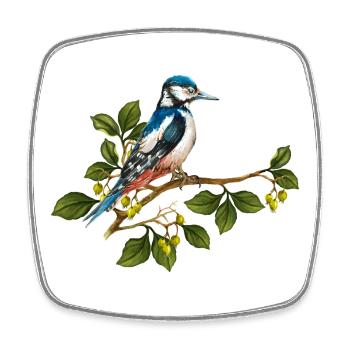 Oiseau coloré - Magnet carré - blanc - Devant