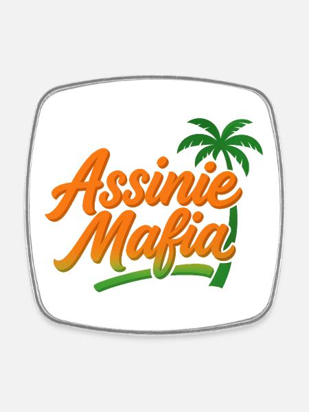 assinie Mafia - Magnet carré - blanc