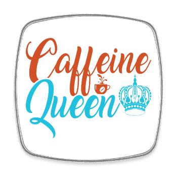 The caffeinated queen of coffee - Square fridge magnet - white - Front