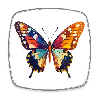 Motif de papillons colorés Ailes colorées - Magnet carré - blanc - Devant