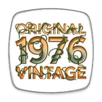 Original 1976 Vintage - Viereckiger Kühlschrankmagnet - Weiß - Vorne
