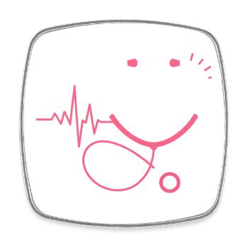 RN Heartbeat Stethoscope - Square fridge magnet - white - Front