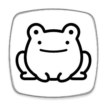 frog - Square fridge magnet - white - Front