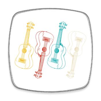 Hawaiian Ukulele Uke Retro Vintage - Square fridge magnet - white - Front