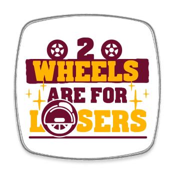 Monowheel Monocyclist - Square fridge magnet - white - Front