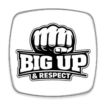 Night & Day Big Up & Respect - Square fridge magnet - white - Front