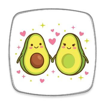 Avocado Love – La moitié parfaite - Magnet carré - blanc - Devant