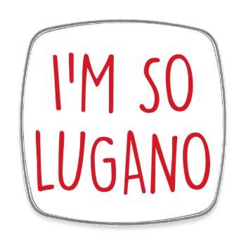 Lugano Switzerland Schweiz - Square fridge magnet - white - Front