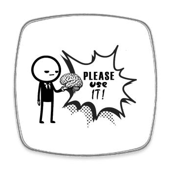 pls_use_it - Magnet carré - blanc - Devant