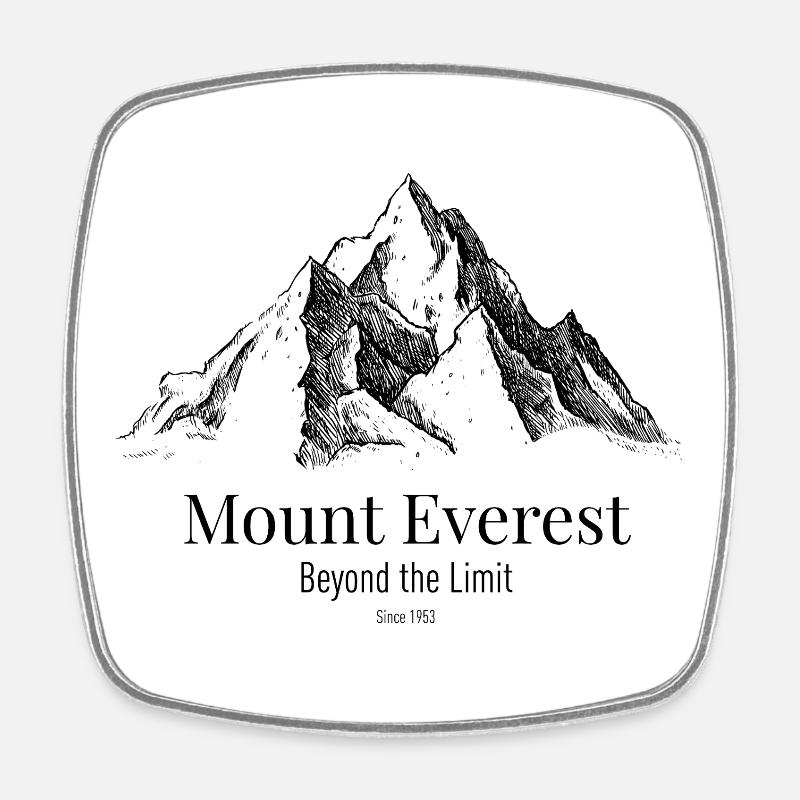 Mount Everest jenseits der Grenze - Viereckiger Kühlschrankmagnet - Weiß