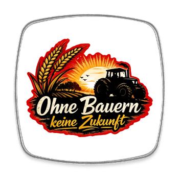 No future without farmers-agriculture-tractor - Square fridge magnet - white - Front
