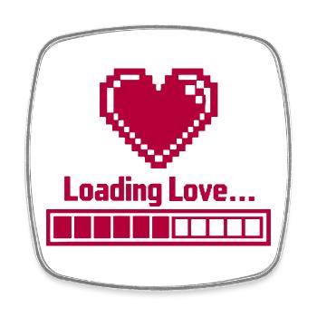 Pixel Heart Loading Bar Valentine's Day - Love - Square fridge magnet - white - Front