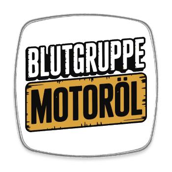 Blutgruppe Motoröl Schrauber Design - Viereckiger Kühlschrankmagnet - Weiß - Vorne