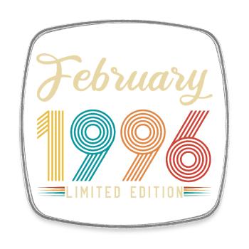 30th Anniversary February 1996 30 Years Vintage Retro - Square fridge magnet - white - Front