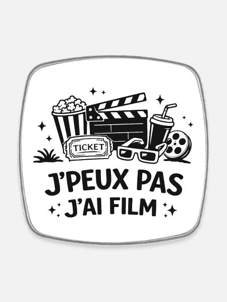 I Can't I Have Film – Humor Cinema Cinema Cinema - Square fridge magnet - white