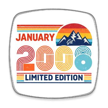 Édition limitée cadeau pour le 18e anniversaire 2008 - Magnet carré - blanc - Devant