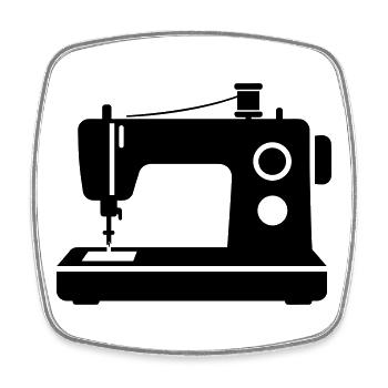 machine à coudre - Magnet carré - blanc - Devant