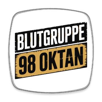 Blutgruppe 98 Oktan - Benzin Design - Viereckiger Kühlschrankmagnet - Weiß - Vorne