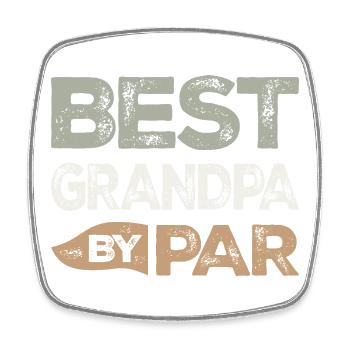 Best Grandpa By Par Funny Golf Grandpa Saying - Square fridge magnet - white - Front