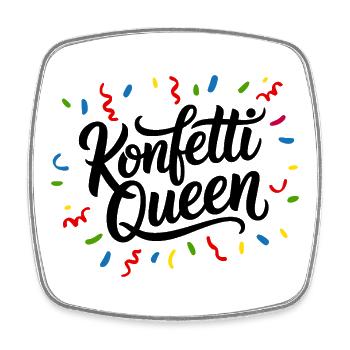 Confetti Queen Party - Square fridge magnet - white - Front