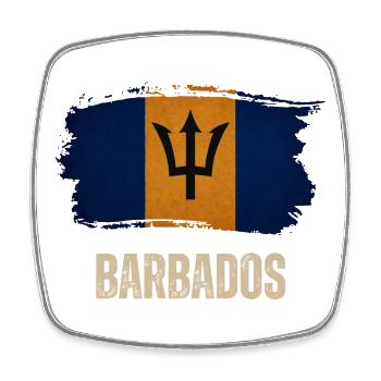 Barbados Grunge-Flagge, ich liebe Barbados - Viereckiger Kühlschrankmagnet - Weiß - Vorne