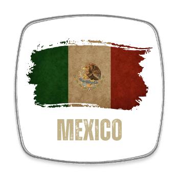Grunge Mexico Drapeau, j’adore le Mexique - Magnet carré - blanc - Devant