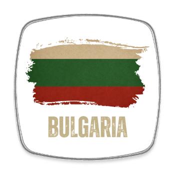 Drapeau grunge bulgare, j’adore la Bulgarie - Magnet carré - blanc - Devant