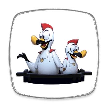 Duo de mouettes sur la jetée - Magnet carré - blanc - Devant