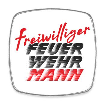 Fireman - Square fridge magnet - white - Front
