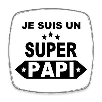 Je suis un super papi - Magnet carré - blanc - Devant