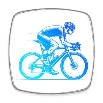 Compact road bike design for road bike - Square fridge magnet - white - Front