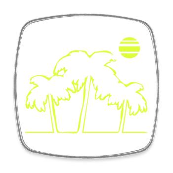 Île de la plage Palm Trees - Magnet carré - blanc - Devant