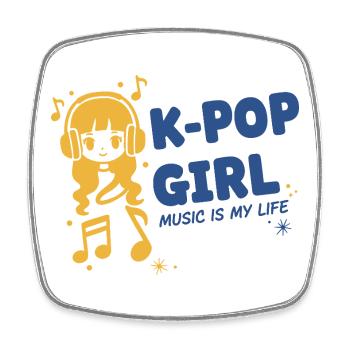 La musique de filles K-Pop est ma vie Musique pop coréenne mignonne - Magnet carré - blanc - Devant