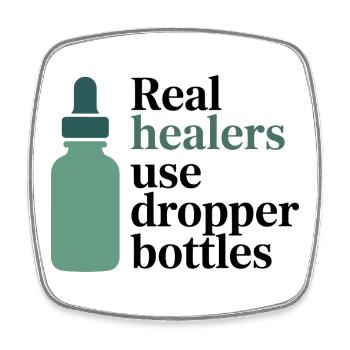 Homeopathy Real Healers Dropper Bottles Profession - Square fridge magnet - white - Front