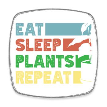 Plant Lover Eat Sleep Plants Succulent Flower - Square fridge magnet - white - Front